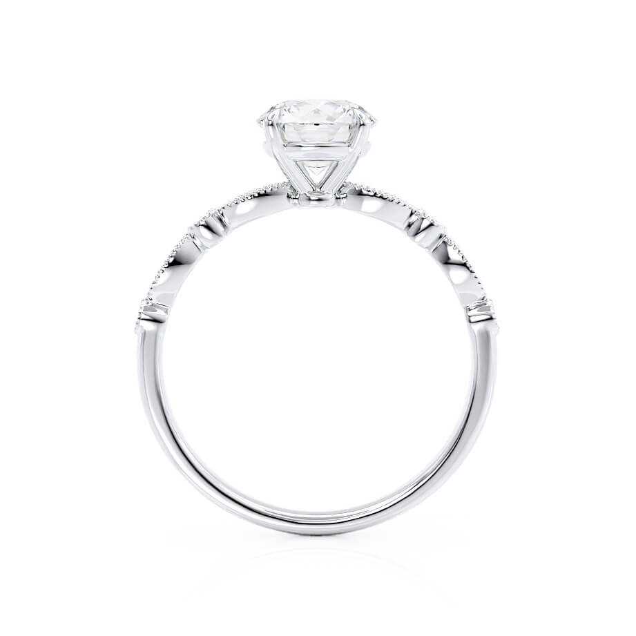 1 CT Round Pave Lab Grown Diamond Engagement Ring