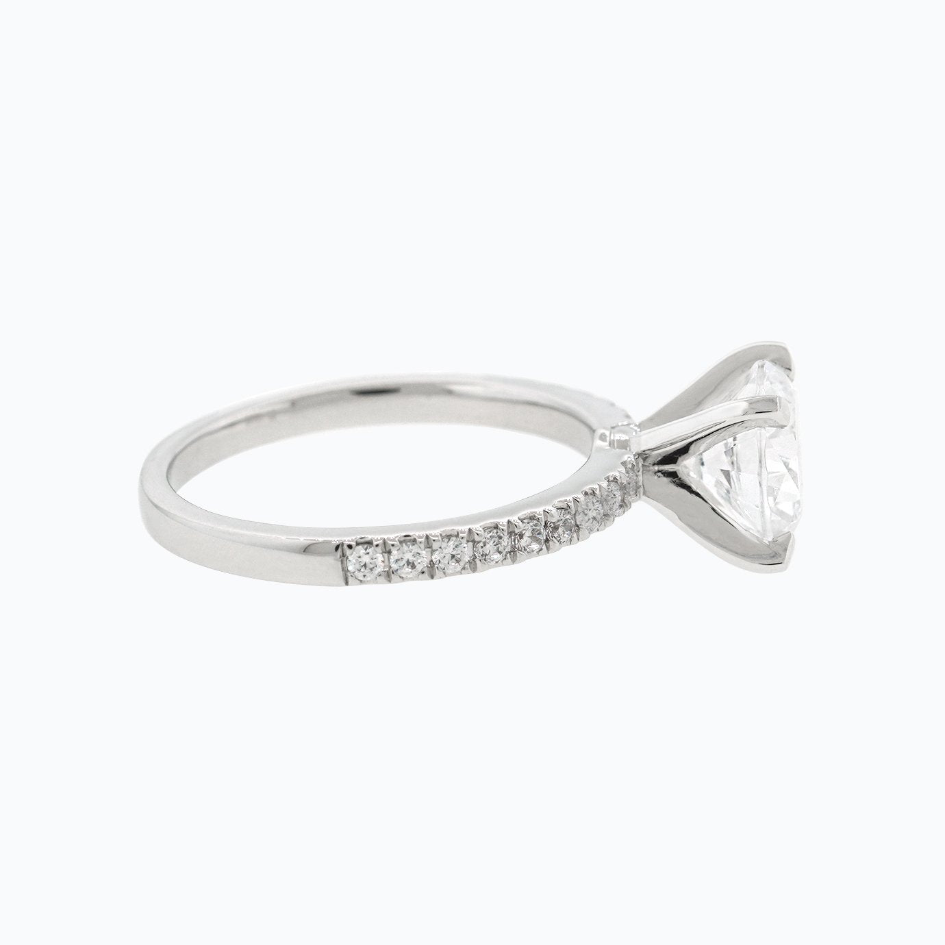 1.50 CT Round Pave Lab Grown Diamond Engagement Ring