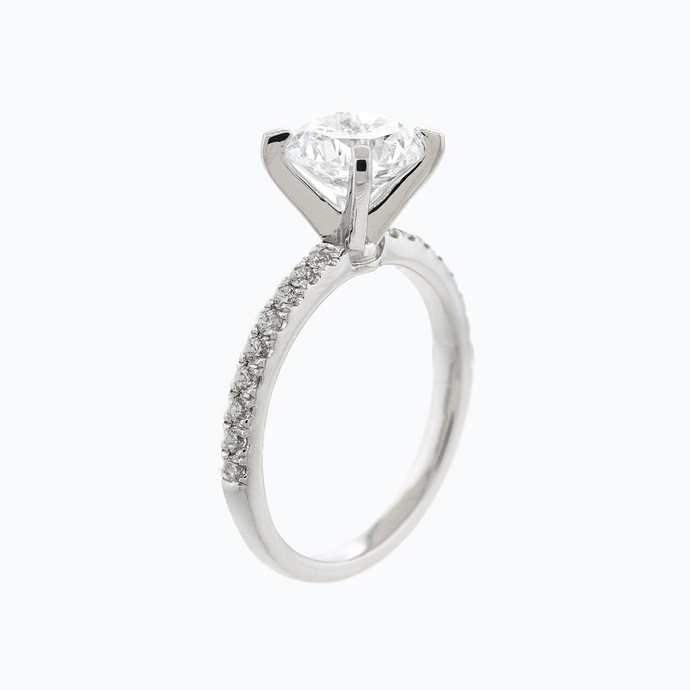 1.50 CT Round Pave Lab Grown Diamond Engagement Ring