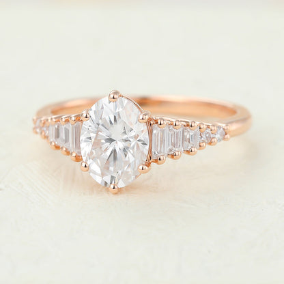 1.33 CT Oval Pave Lab-Grown Diamond Engagement Ring