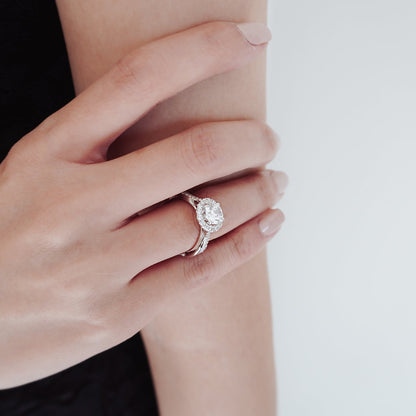 1.0 CT Round Crisscross Pave Lab Grown Diamond Engagement Ring