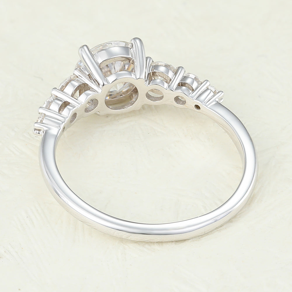 0.88 CT Round Pave Lab-Grown Diamond Engagement Ring