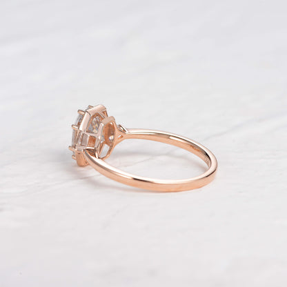 1.33 CT Oval Three Stone Lab Grown Diamond Engagement Ring