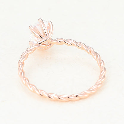1.33 CT Oval Solitaire Twisted Shank Lab-Grown Diamond Engagement Ring