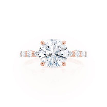 1 CT Round Dainty Pave Lab Grown Diamond Engagement Ring
