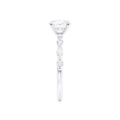 0.9 CT Oval Pave Lab Grown Diamond Engagement Ring