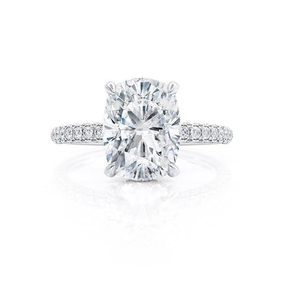2.3 CT Elongated Cushion Pave Lab Grown Diamond Engagement Ring