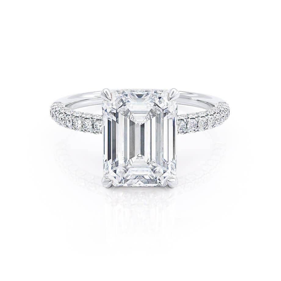 1.75 CT Emerald Pave Lab Grown Diamond Engagement Ring