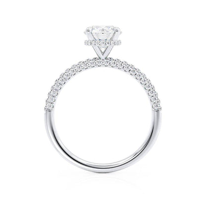 1.5 CT Round Hidden Halo & Pave Lab Grown Diamond Engagement Ring