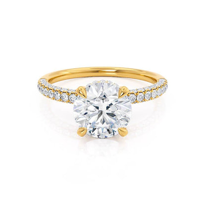 1.2 CT Round Pave Lab Grown Diamond Engagement Ring