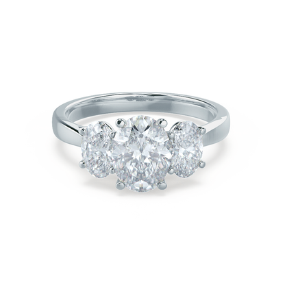 1.5 CT Oval Three Stone Lab Grown Diamond Engagement Ring