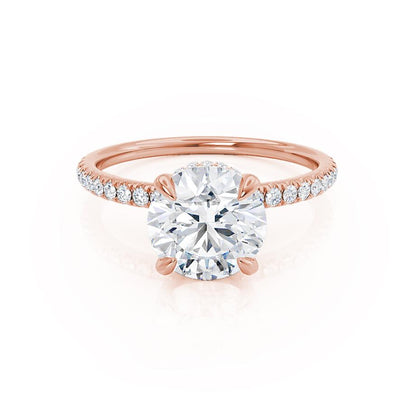 1 CT Round Hidden Halo & Pave Lab Grown Diamond Engagement Ring