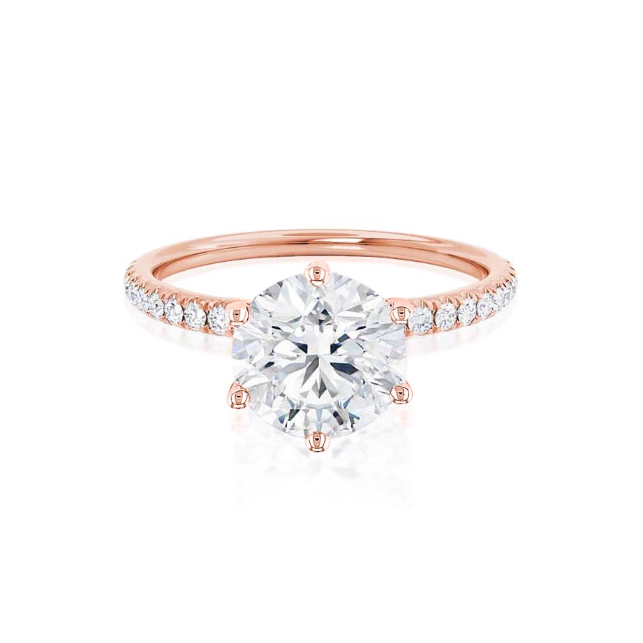 2.2 CT Round Pave Lab Grown Diamond Engagement Ring