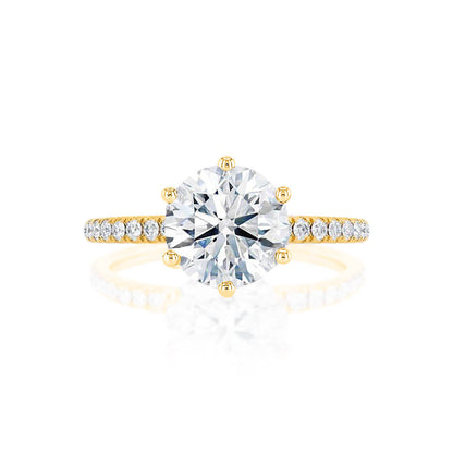 2.2 CT Round Pave Lab Grown Diamond Engagement Ring