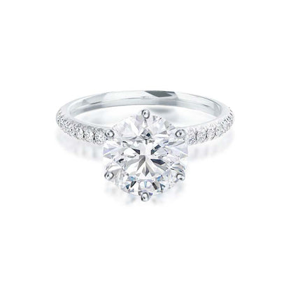 2.2 CT Round Pave Lab Grown Diamond Engagement Ring