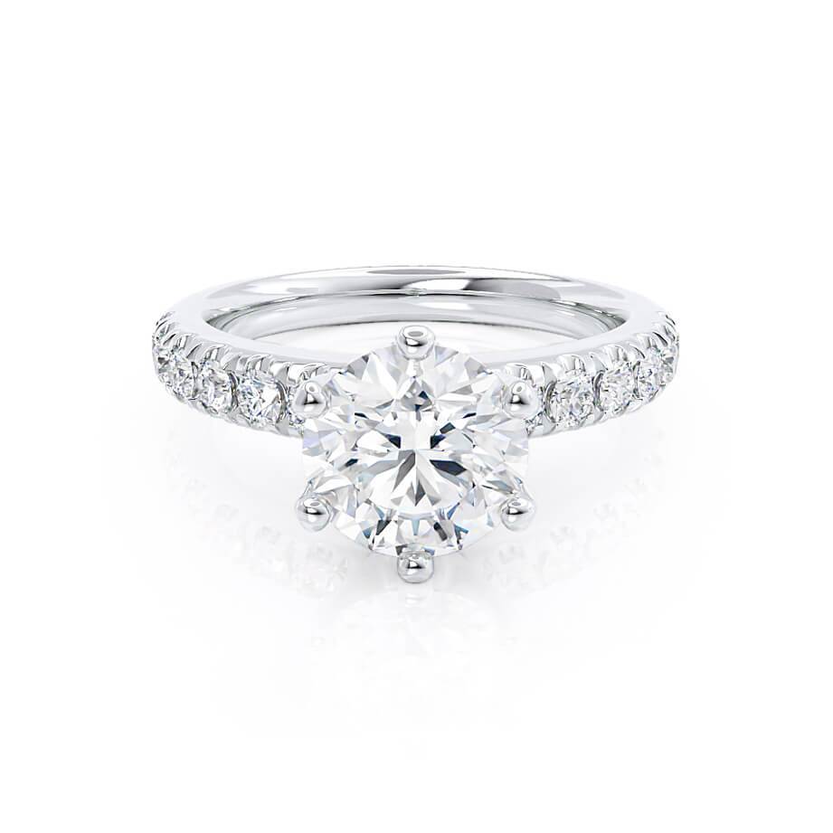 0.8 CT Round Pave Lab Grown Diamond Engagement Ring
