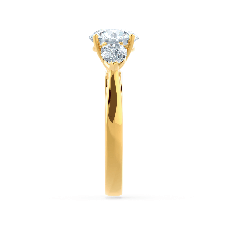 1 CT Round Three Stone Lab Grown Diamond Engagement Ring