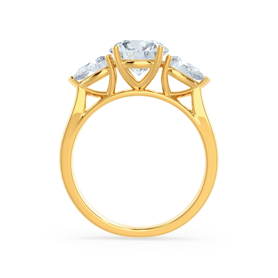1 CT Round Three Stone Lab Grown Diamond Engagement Ring