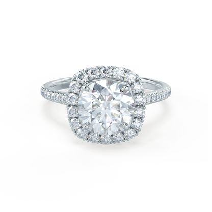 1 CT Round Halo & Pave Lab Grown Diamond Engagement Ring