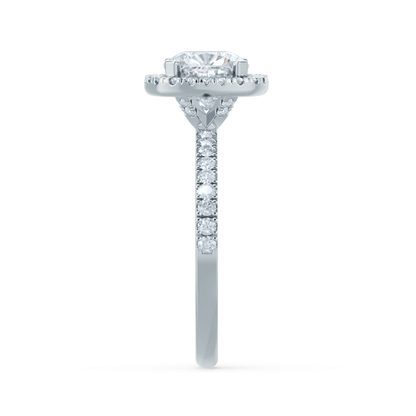 1.3 CT Cushion Halo & Pave Lab Grown Diamond Engagement Ring