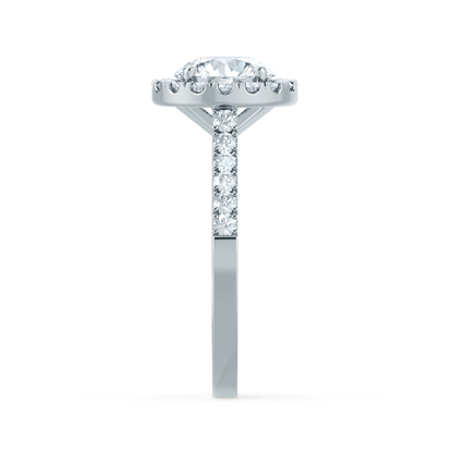 0.8 CT Round Halo & Pave Lab Grown Diamond Engagement Ring