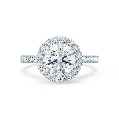 0.8 CT Round Halo & Pave Lab Grown Diamond Engagement Ring
