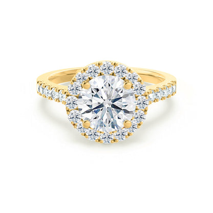 1 CT Round Halo & Pave Lab Grown Diamond Engagement Ring