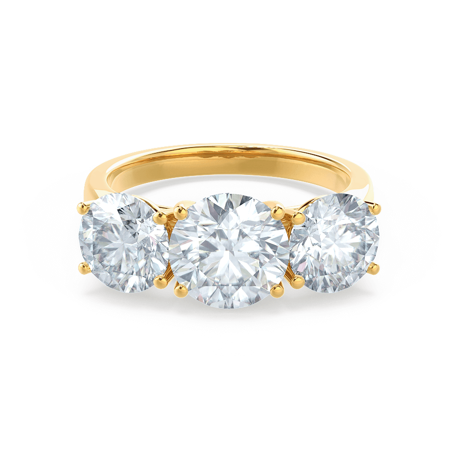 1.5 CT Round Three Stone Lab Grown Diamond Engagement Ring
