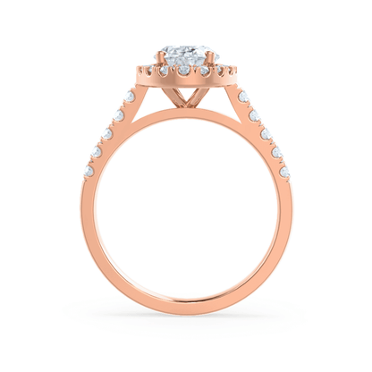 1.5 CT Oval Halo & Pave Lab Grown Diamond Engagement Ring
