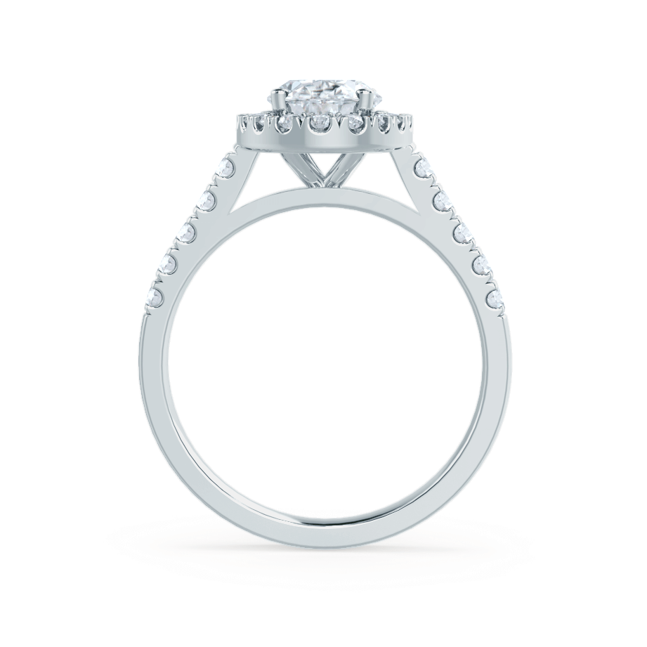1.5 CT Oval Halo & Pave Lab Grown Diamond Engagement Ring