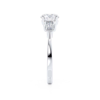 1 CT Round Three Stone Lab Grown Diamond Engagement Ring