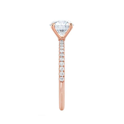 0.8 CT Cushion Pave Lab Grown Diamond Engagement Ring