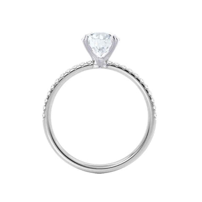 0.9 CT Oval Pave Lab Grown Diamond Engagement Ring