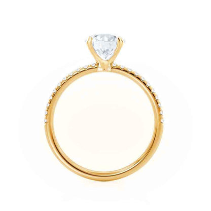 0.9 CT Oval Pave Lab Grown Diamond Engagement Ring