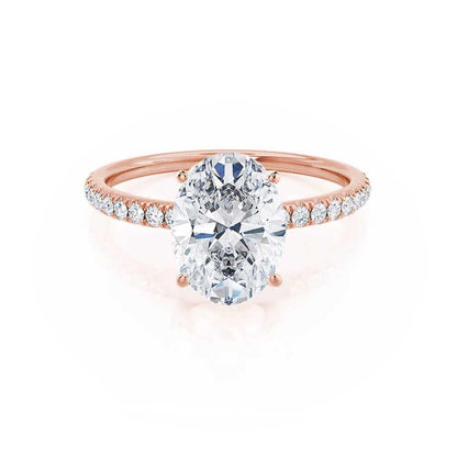 1 CT Oval Pave Lab Grown Diamond Engagement Ring