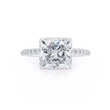 1.5 CT Princess Pave Lab Grown Diamond Engagement Ring