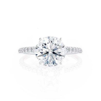 2 CT Round Pave Lab Grown Diamond Engagement Ring