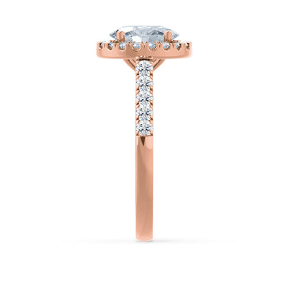 1.5 CT Oval Halo & Pave Lab Grown Diamond Engagement Ring