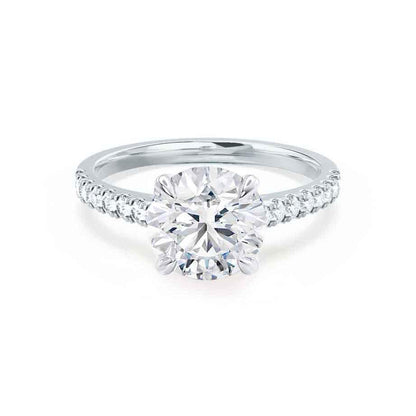 1.2 CT Round Pave Lab Grown Diamond Engagement Ring