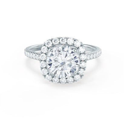 1.2 CT Round Halo & Pave Lab Grown Diamond Engagement Ring