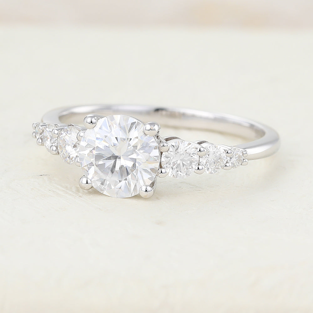 0.88 CT Round Pave Lab-Grown Diamond Engagement Ring
