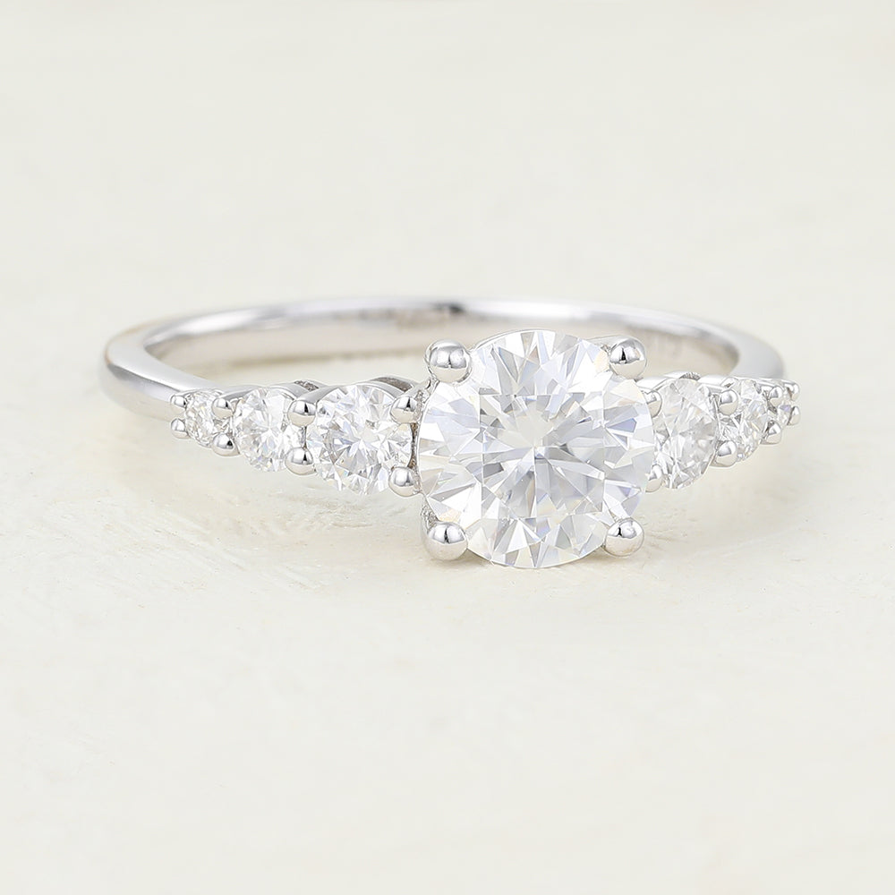 0.88 CT Round Pave Lab-Grown Diamond Engagement Ring